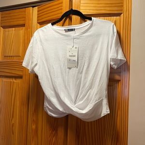 Zara white crop top